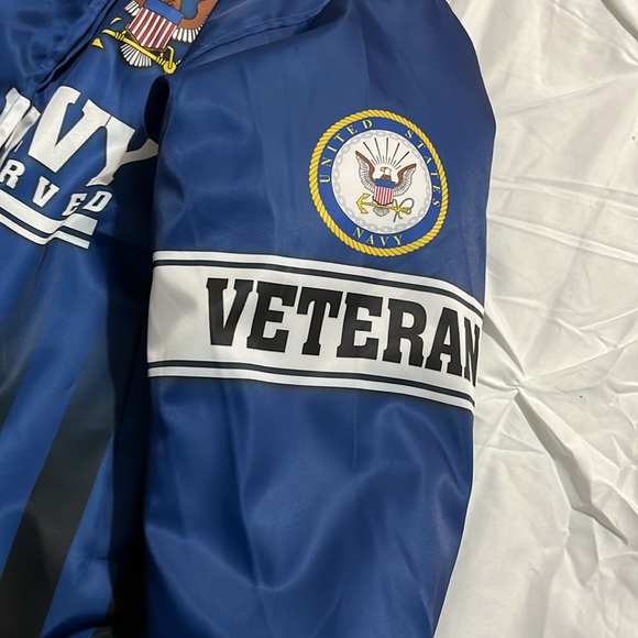 U.S. Navy Veteran Blue Bomber Jacket Size 2XL - Picture 8 of 12